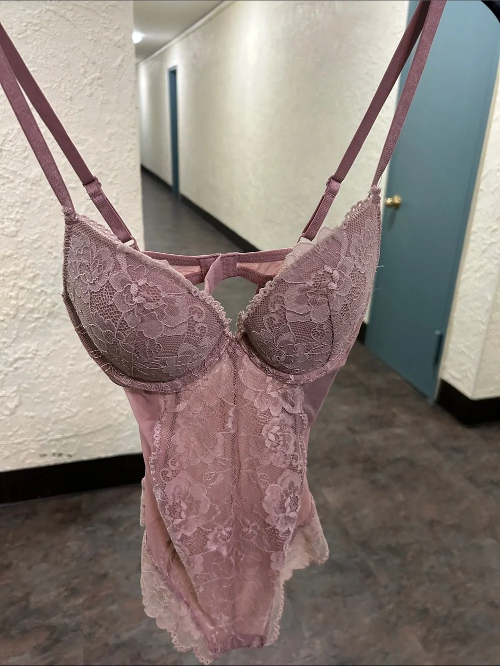 BRAND NEW TAG Size 4 Push-Up Lingerie body suit Pale Pink H&M